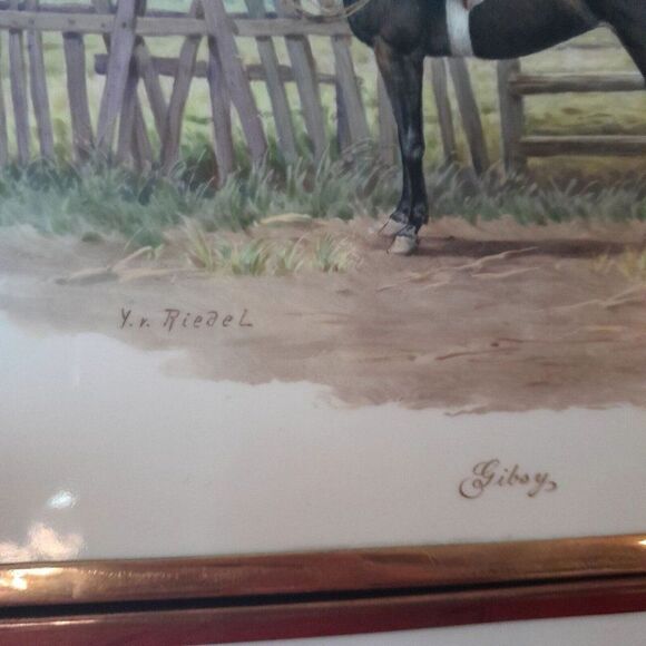 VTG Set Porcelain Horse Equestrian Wall Tiles Germany Y.R. Riedel York Berlin - Picture 6 of 15